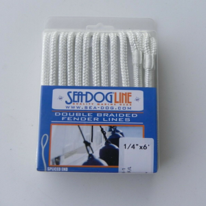 Sea Dog 302106006WH1 Premium Double Braided Nylon Fender Line, 1/4 × 6', White pr.